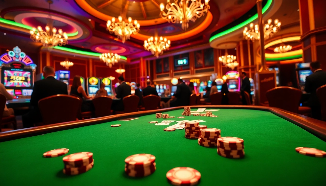 Engaged gamblers strategizing at a poker table featuring elements from https://s8com.co/ like chips and cards.