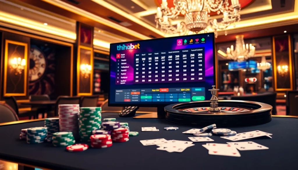 Experience thrilling online gambling at thabet with vibrant casino visuals and sleek betting interfaces.