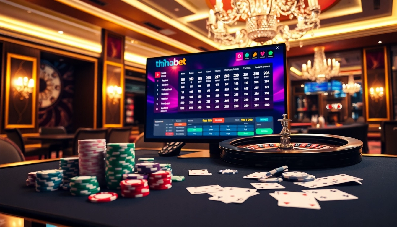 Experience thrilling online gambling at thabet with vibrant casino visuals and sleek betting interfaces.
