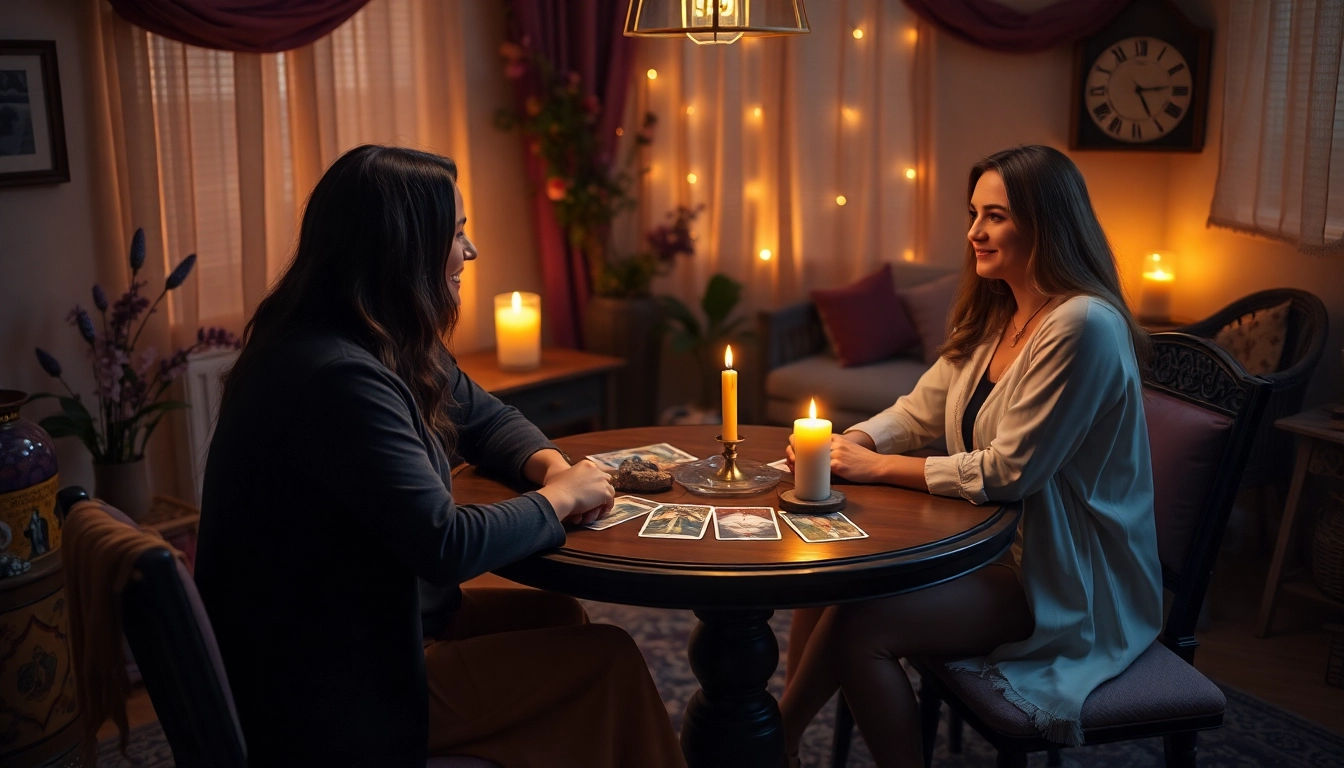 くつろいだ神秘的な環境で電話占い 当たるを披露する魅力的なタロットリーダー。