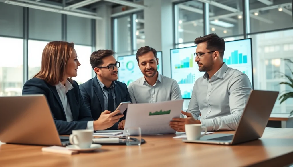 Analyze b2b competitive intelligence data in a modern office setting.