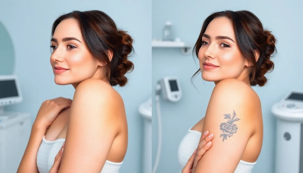 yag laser before and after results showing smooth underarm skin and tattoo removal