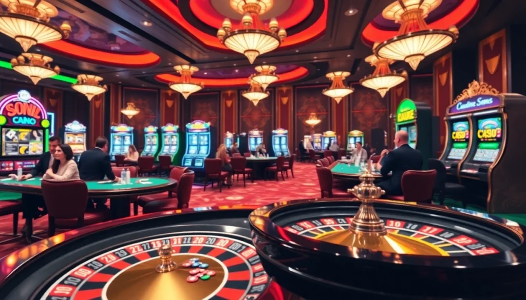 Vivez un gameplay palpitant dans ce casino en ligne avec des jetons de poker et l'action de la roulette.
