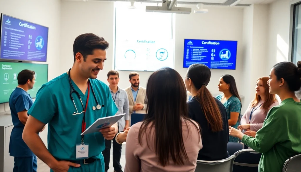 CQM certification training session in a modern setting with diverse healthcare professionals.