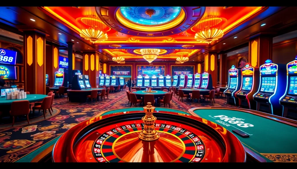 Experience the thrill of RR88 casino games with vibrant colors and engaging gaming elements.