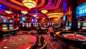 Experience the thrill of gaming at MM 88's luxurious casino environment.