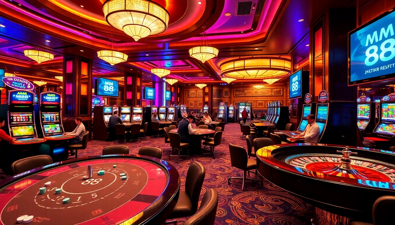 Experience the thrill of gaming at MM 88's luxurious casino environment.