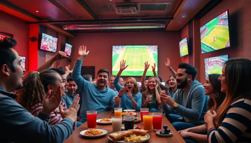 Exciting live sports viewing experience with fans enjoying 토토티비 on high-definition screens.