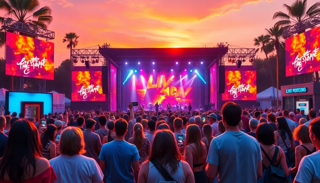 Excited fans at a vibrant concert scene for Live presale 2026, showcasing colorful lighting and a lively atmosphere.