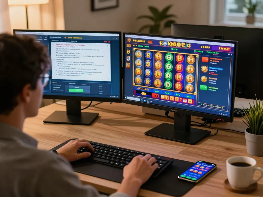 Pemain Bintangmpo terlibat dalam permainan slot online dengan catatan taruhan strategis di lingkungan rumah yang nyaman